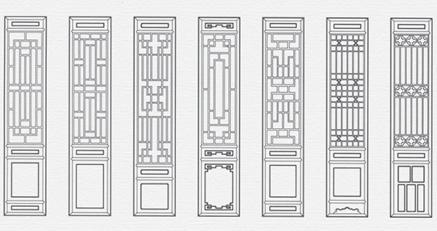 南谯常用中式仿古花窗图案隔断设计图