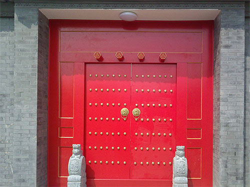 南谯中国传统四合院系列朱红色中式木制大门木作